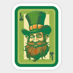 Leprechaun Shamrock Card St Paddys Day Festival Sticker